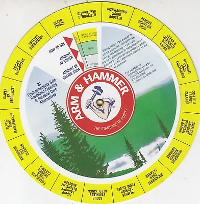 Vtg ARM & HAMMER BAKING SODA  GUIDE Spin Dial Wheel Purity ADVERTISING 7 Inch • $20