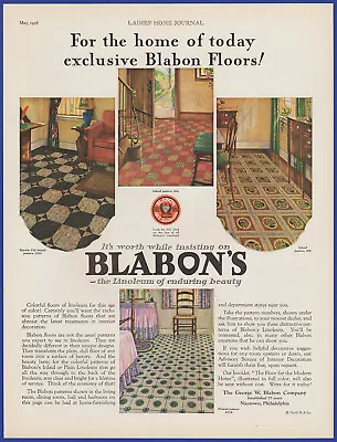 Vintage 1928 BLABON'S Linoleum Flooring Home Art Décor Ephemera 20's Print Ad • $11.21