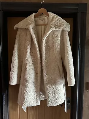 Cream Faux Fur Coat By John Rocha Size 12 • £25