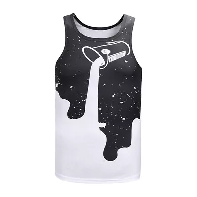 Pouring Paint In Space Vest Tank Top 3D Printed Funny Galaxy Night Stars Trippy • £10.99