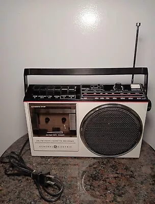 Vintage 80s General Electric AM/FM Radio Cassette Recorder Model# 3-5244B(Works) • $25