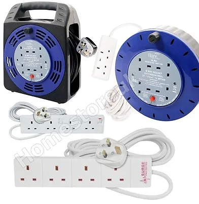 13 Amps Mains Extension Power Cable Lead Plug In Gang Way Socket Electrical Lead • £19.99