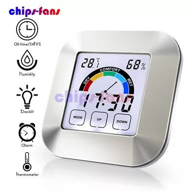 Colorful LCD Digital Thermometer Hygrometer Home Backlight Weather Station Clock • £7.79