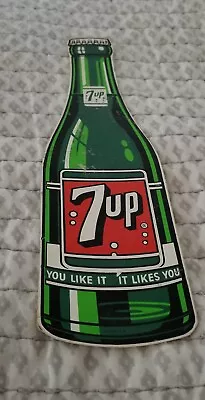 Seven Up 7 Up Soda Pop Bottle 12  Usa Made Thick Cardbiard Advertising Sign • $59.99