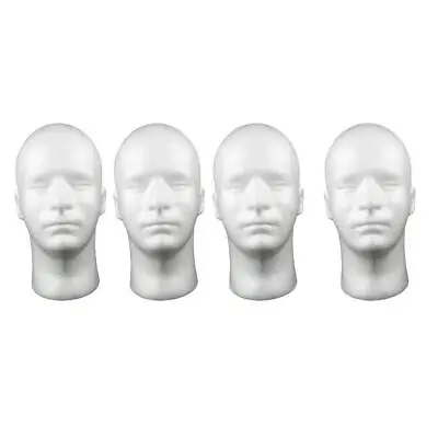 £23.15 • Buy 4x Foam Male Polystyrene Mannequin Head, Cosmetic Model Head
