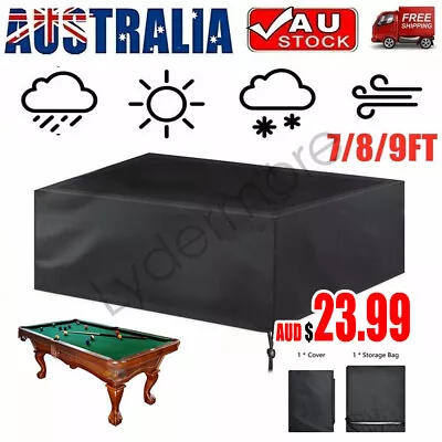 Outdoor Pool Snooker Billiard Table Cover Polyester Waterproof Dust Cap 7/8/9FT • $23.99