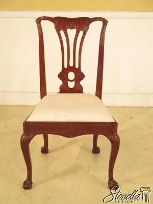 39333E:  Carved Mahogany Claw Foot Side Chair • $265