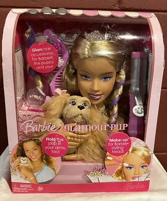 Barbie Glamour Pup RARE VINTAGE 2006 Barbie Styling Head Includes “make-up” • $165