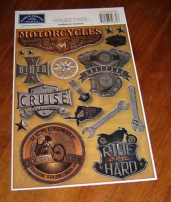 Karen Foster Design Cardstock Sticker Sheet ~ Motorcycles. • $2.18