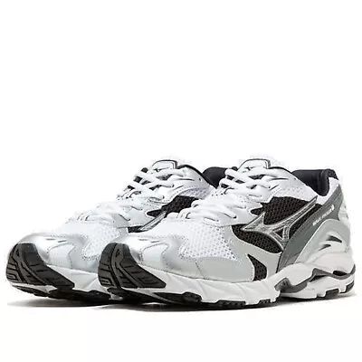 Mizuno Wave Rider 10 White Black Silver D1GA210405 Sneakers • $139.50