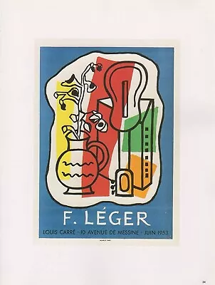 1989 VINTAGE  F. LEGER  LOUIS CARRE GUITAR MOURLOT MINI POSTER COLOR Lithograph • $2