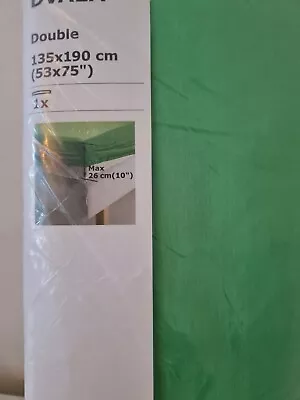 New Genuine IKEA DVALA Green Fitted Sheet UK Double 135 X 190 Cm 202.988.58 • £14.99