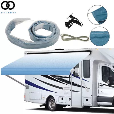 RV Awning Fabric Replacement Weatherproof Vinyl Canopy 9’-20’ For Camper Trailer • $70.30