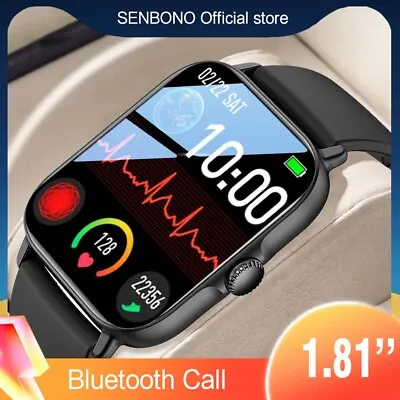 $59.78 • Buy Smart Watch 1.81 Inch HD Screen Bluetooth Dial Call Men Women Sport Fitness