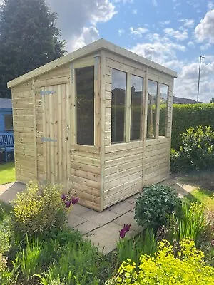 Garden Potting Shed Workshop Super Heavy Duty Tanalised 8x8 Pent 19mm T&g. 3x2 • £1520