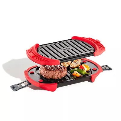 Lekue Microwave Grill Sandwich Maker Panini Press 10 In X 5.7 In Red • $44.99