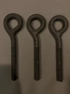 Galvanized Eye Bolt 7/8” - 9 X 7.5   X 11-1/8  Overall Length LOT OF 3 • $17.99