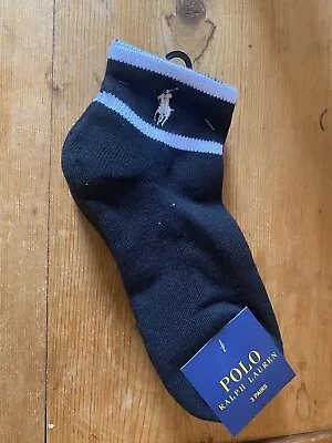 Bnwt Pack Of 3 Polo Ralph Lauren Ladies Logo  Cotton Short Socks Rrp £35 • £12.99