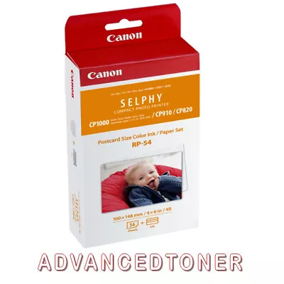 Genuine Canon RP-54 Ink And Paper Pack For Canon Selphy Printers • $47.06