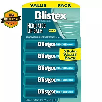 Blistex Moisturizing Medicated Lip Balm 0.15 Ounce SPF 15 5 Pack • $7.30