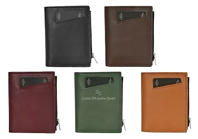 Mens Wallet With Coin Pocket RFID Blocking Leather Wallet Credit Card Coin Pouch • £9.99