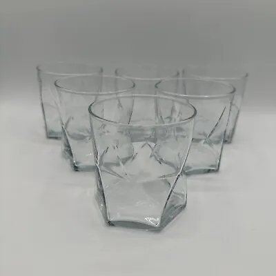 Set Of 6 Cera Modernist Glasses Clear Drinking Glasses Barware Lowball Vintage • $39.95