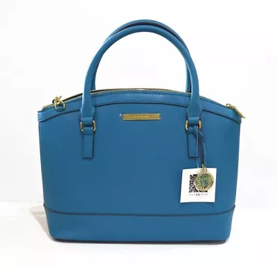 ANNE KLEIN Dome Satchel Handbag Lagoo Blue W. Gold Accents - Designer Handbags • $9.99