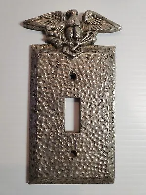 Vintage Hammered Textured Brass American Eagle Light Switch Plate Cover • $8.99