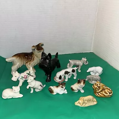 Vintage Lot Of 13 Miniature Dogs Ceramic Figurines • $20