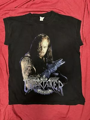Wwf Undertaker Half Sleeve Tshirt 1995 Wrestling Wwe Vintage Rip Sz L Wcw Nice • $0.99