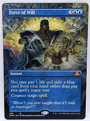 Force Of Will (Borderless) *  Dominaria Remastered MTG Magic The Gathering • $62.95