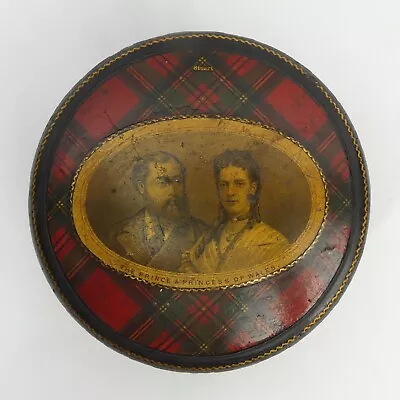 Victorian Antique Tartan Ware Prince & Princess Of Wales Cotton Reel Box • £95