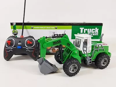 RC Farm Tractor Model Car Radio Control Digger Crane JCB Deere Truck Toy Boys UK • $37.73