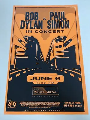 $50 • Buy Bob Dylan Paul Simon Colorado 1999 Original Concert Poster Uncirculated