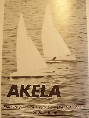 Original Model Boat Plan 1990 Akela 25  R/c Yacht • $12.62