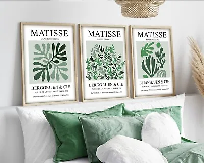 £16 • Buy Matisse Print Set Of 3 Sage Green Henri Matisse Wall Prints Papiers Decoupes