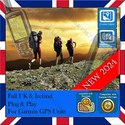 2024 GARMIN TOPO MAPS GB & IRELAND Outdoor Biking Hiking Trekking Trail Running • £14.99