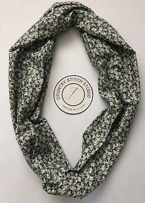 Infinity Double Loop Circle Scarf Liberty “Simone’s Song Lantana Daises Handmade • £19.99