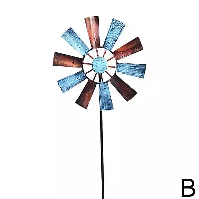 Metal Wind Mill Spinner Outdoor Lawn Garden Decor Patios Stake Yard Arts • $13.88