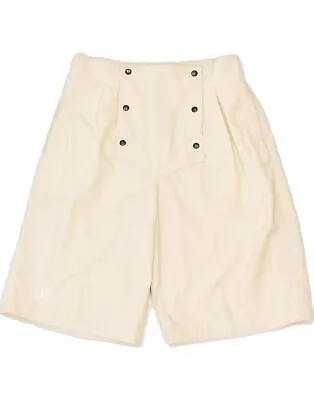 AUSTRALIAN Womens High Waist Pegged Casual Shorts IT 44 Medium W26 Beige VC99 • $11.21