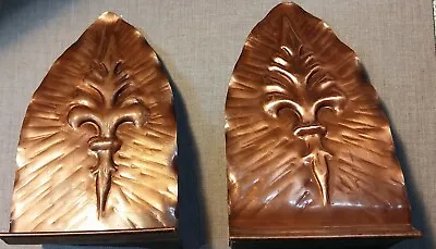 Vintage Solid Copper Handmade Craftsman Co Bookends 220 • $35.99