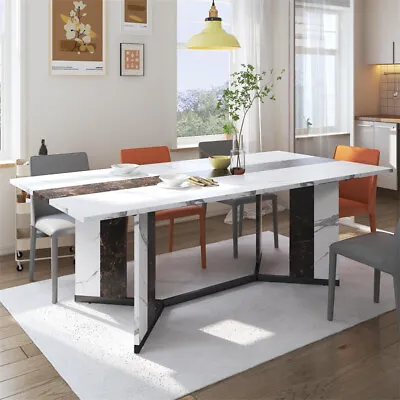 71  Large Luxurious Marble Print Dining Table For 6-10 Peoplew Adjustable Leg • $205.19