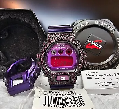 Casio G-Shock DW-6900CC Purple 3230 Pave` Crystals Watch. Rare. THE LAST ONE • $75