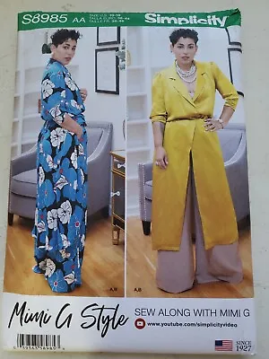 Simplicity Pattern S8985 Womens Dress Long Duster Wide Leg Pants 10 - 18 UNCUT • $5.59