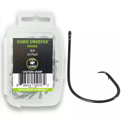 Sumo Sweeper Hooks Circle Point Offset Straight Shank Khale Style 8/0 25ct • $18.99