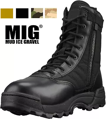 Mens American Army Combat Military Swat Boots Size 3 To 11 WORK POLICE SECURITY • £23.95