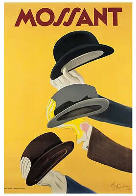 VINTAGE FRENCH HAT ART PRINT - MOSSANT By Leonetto Cappiello Poster 27.5x39.5 • $33.95