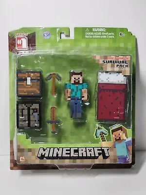 Minecraft Steve Overworld Survival Pack Series #1 Action Figure Set • $19.99