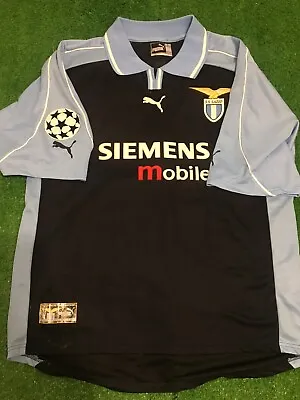 Lazio 2001 Home Shirt Jersey XL Italy #14 Simeone Authentic C.L. Match Issue • $500