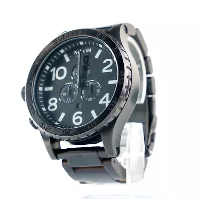 NIXON 51-30 SIMPLIFY Chronograph Men's Watch Black 300M Excellent  #1007 • $107.60